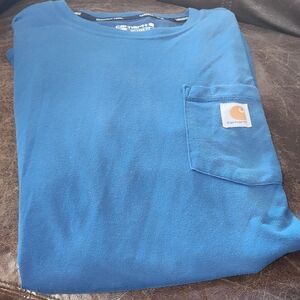 Carhartt Blue Tee with Iconic Logo Patch